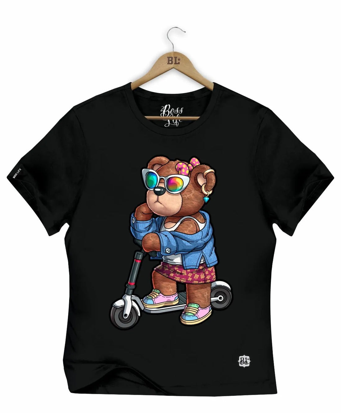 Camiseta Baby Look Scooter Bear