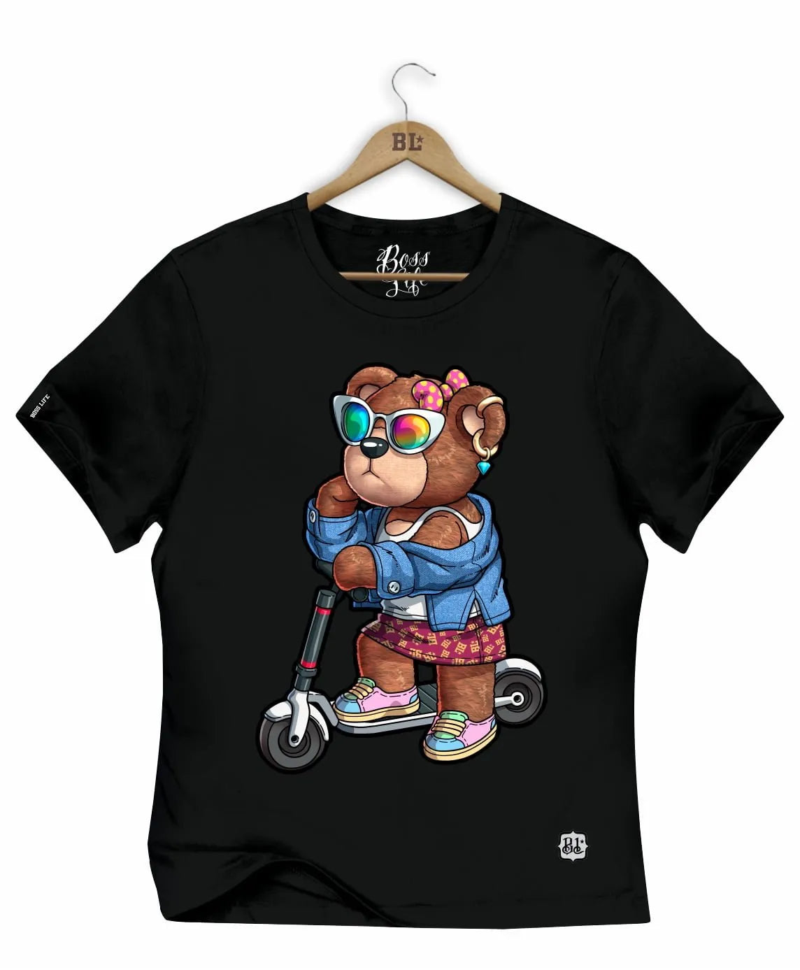 Camiseta Baby Look Scooter Bear