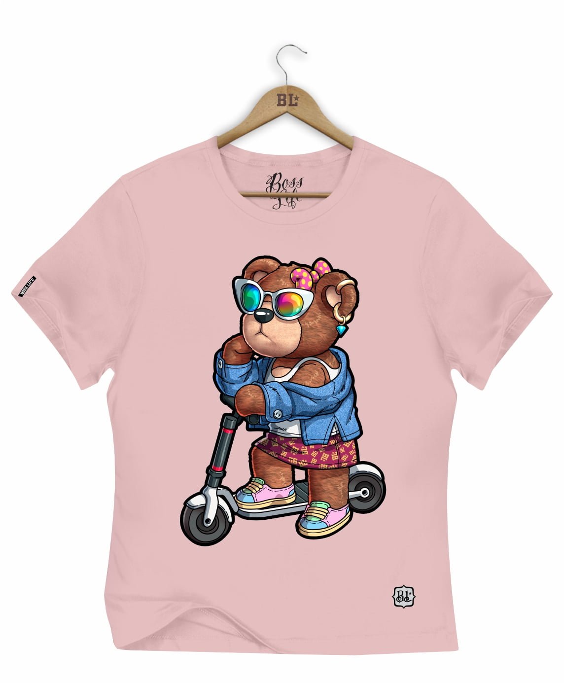 Camiseta Baby Look Scooter Bear