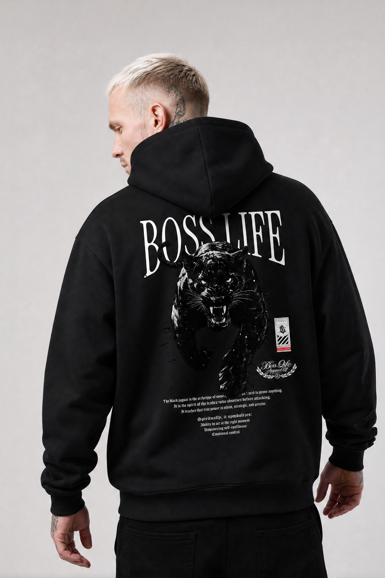Moletom Pantera Apparel Boss Life Preto costas