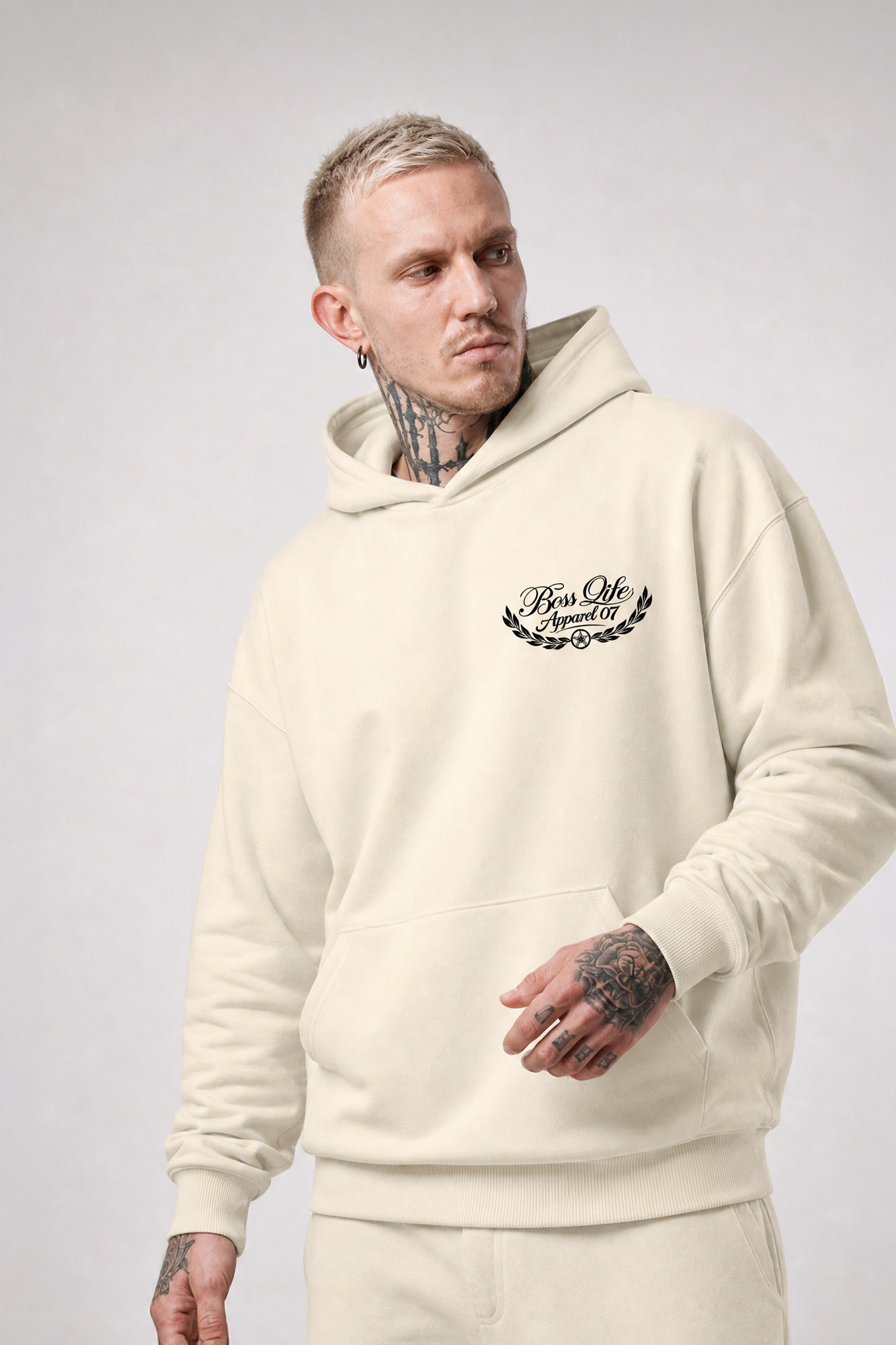 Moletom Pantera Apparel Boss Life Off White frente