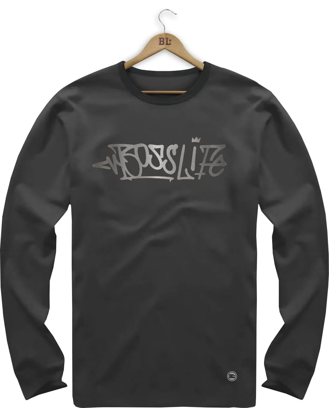 Camiseta Manga Longa Lettering Grafitti Silver
