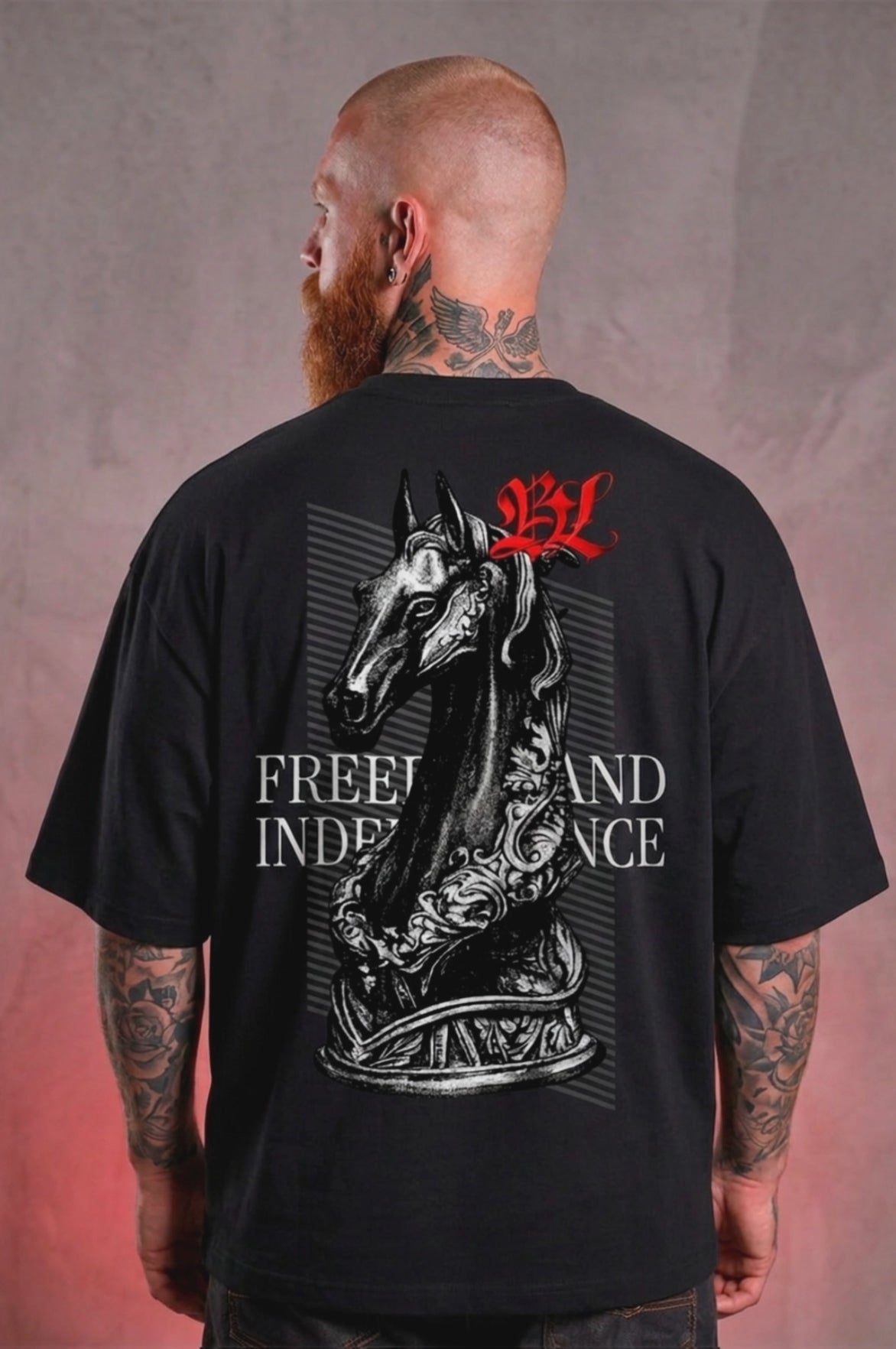 Camiseta Oversized Freedom and Independence Boss Life (Frente e Costas)