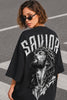 Camiseta oversized feminina Savior Boss Life - vídeo da peça em movimento
