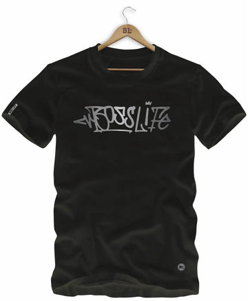 Camiseta Lettering Graffiti Silver