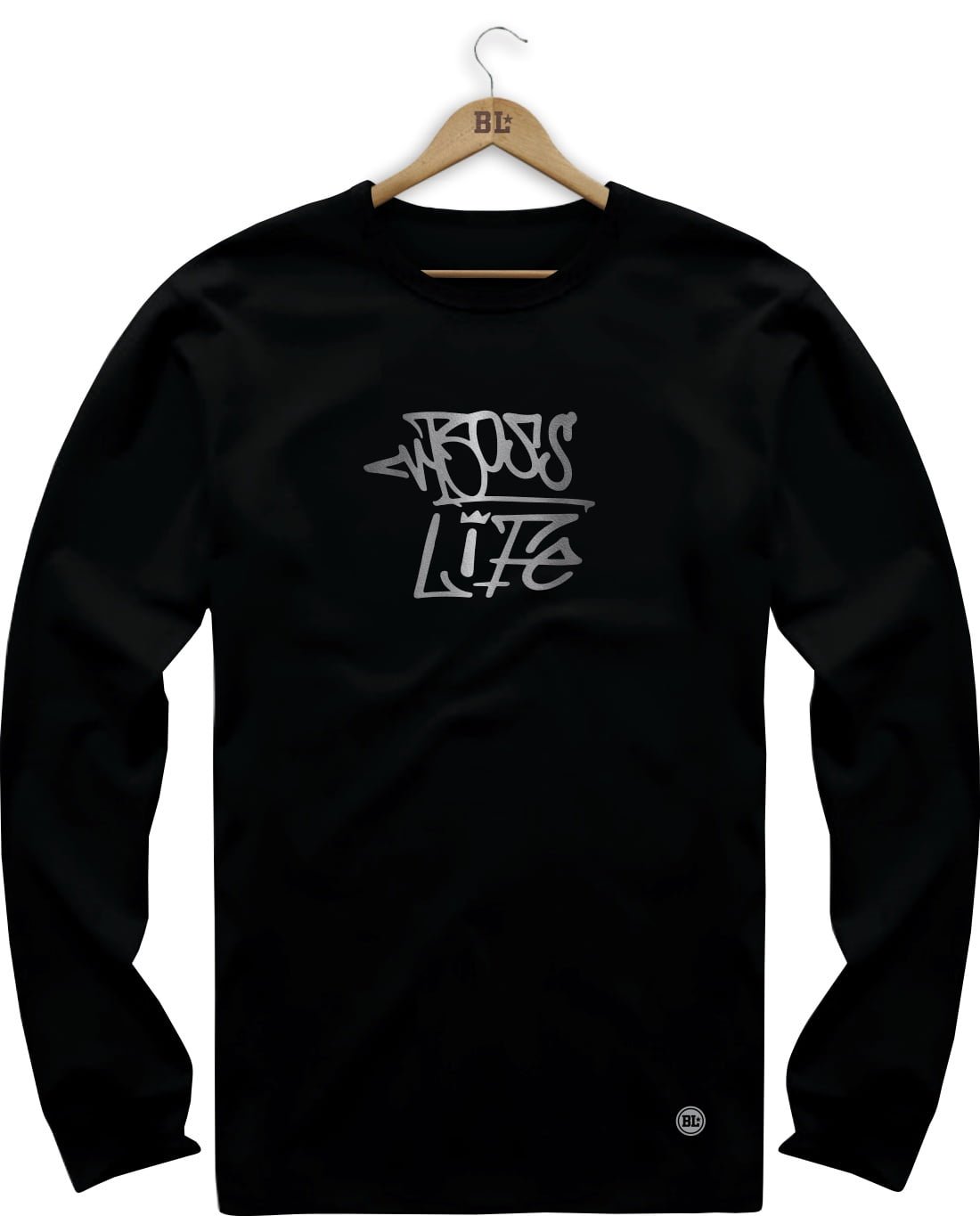 Camiseta Manga Longa Lettering Graffiti 2 Silver