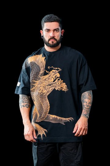 Camiseta Oversized Golden Dragon