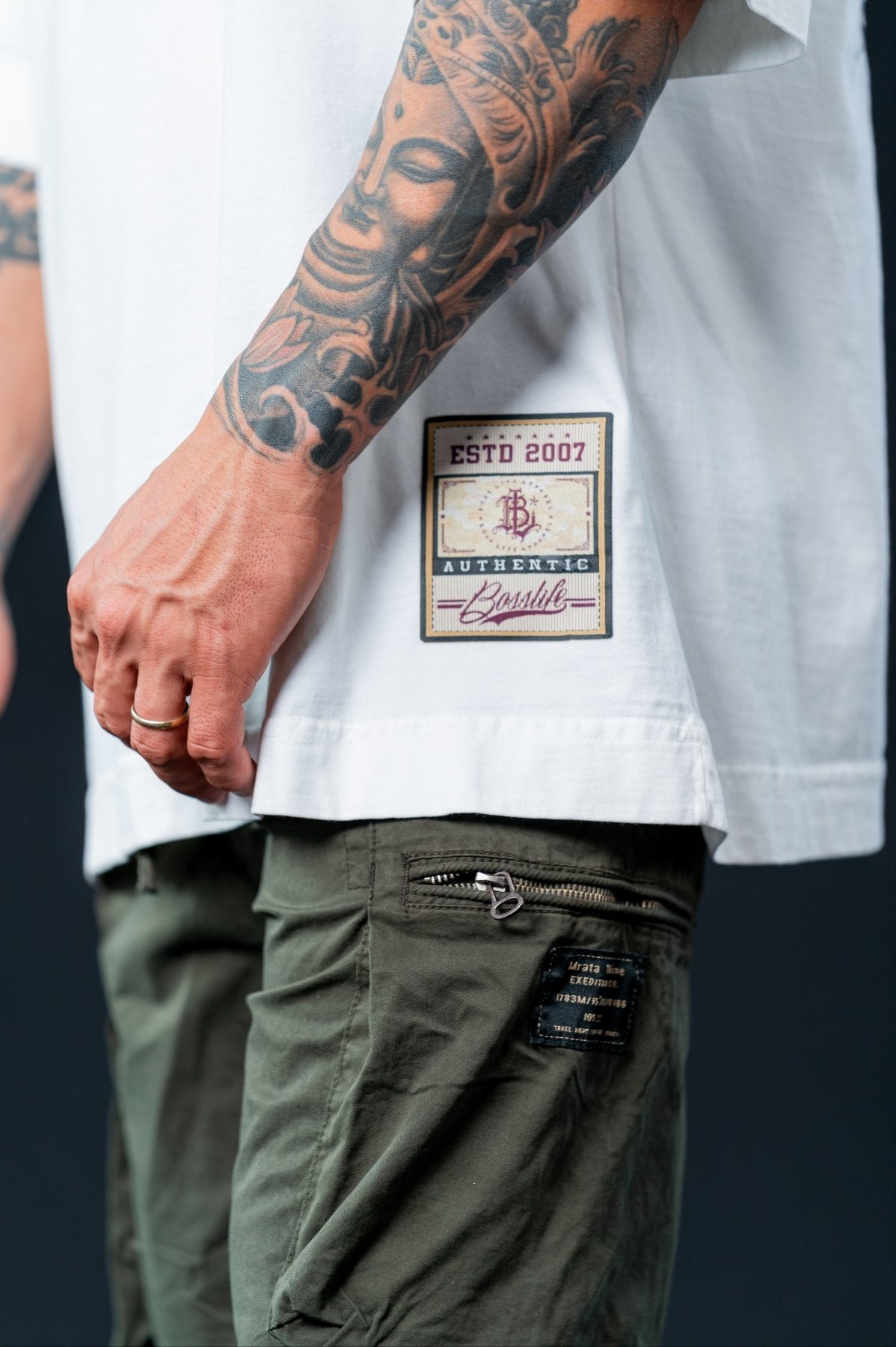 Camiseta Oversized Arca de Noé Bl Faith Frente e Costas