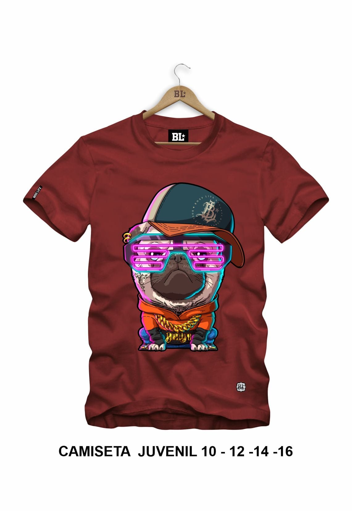 Camiseta Juvenil Pug Boss