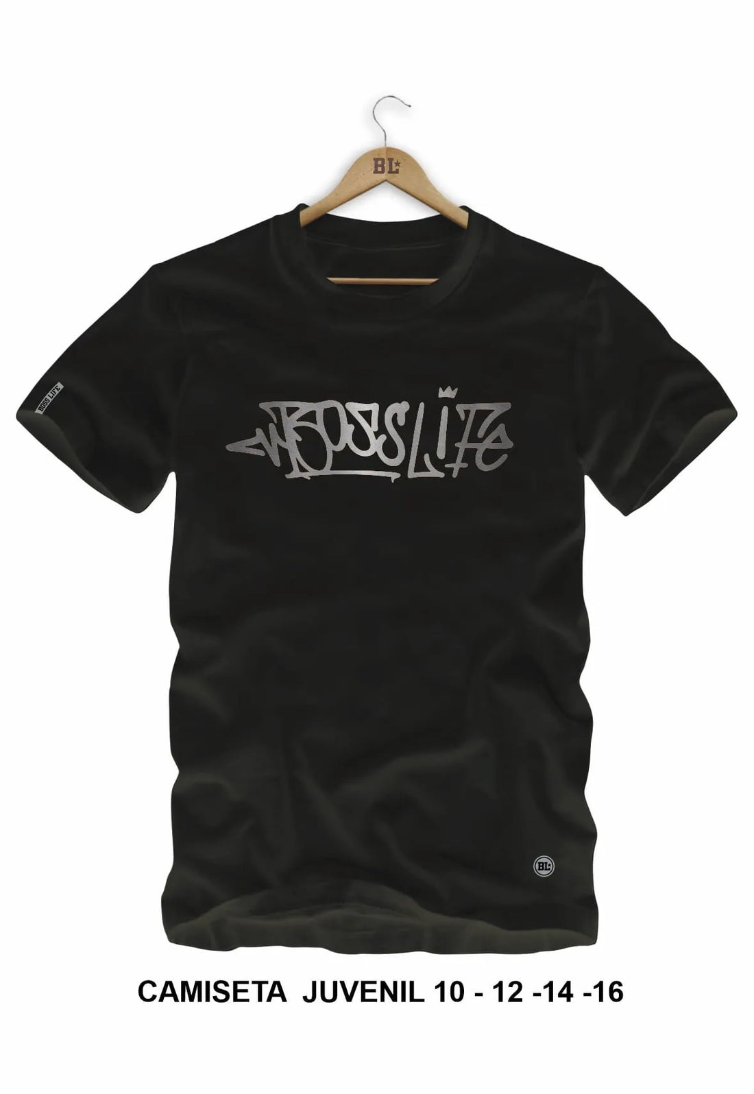 Camiseta Juvenil Lettering Graffiti Silver