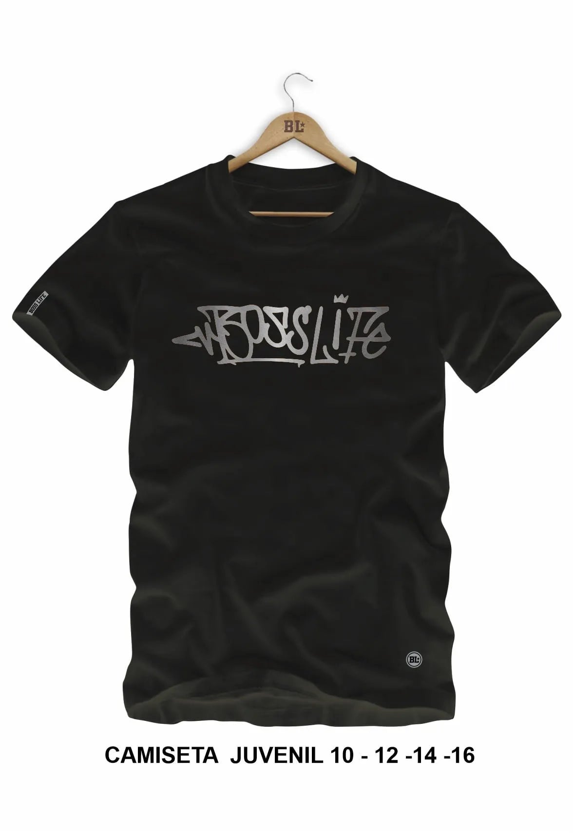 Camiseta Juvenil Lettering Graffiti Silver