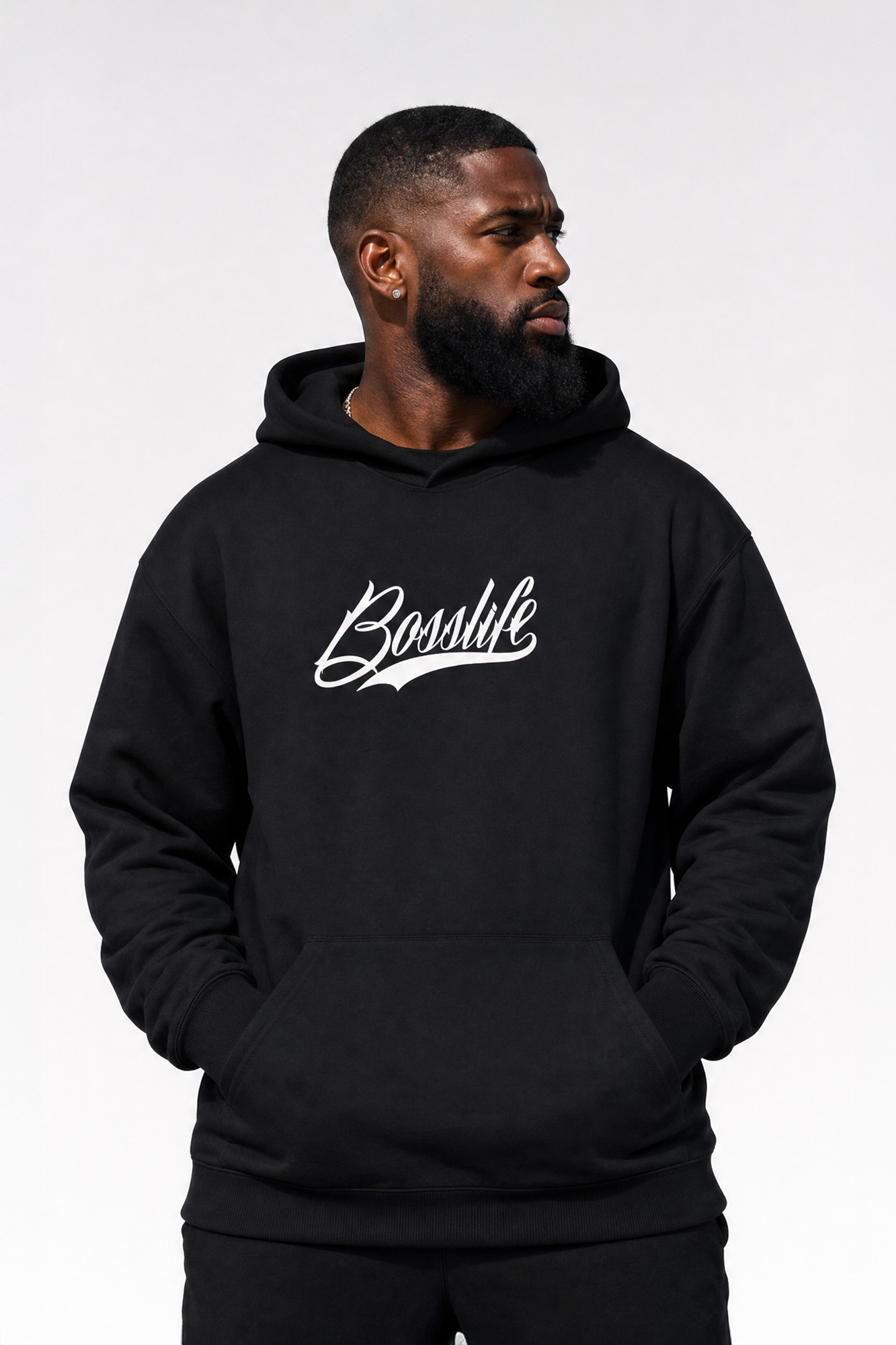 Moletom Script Boss Life Preto - Frente