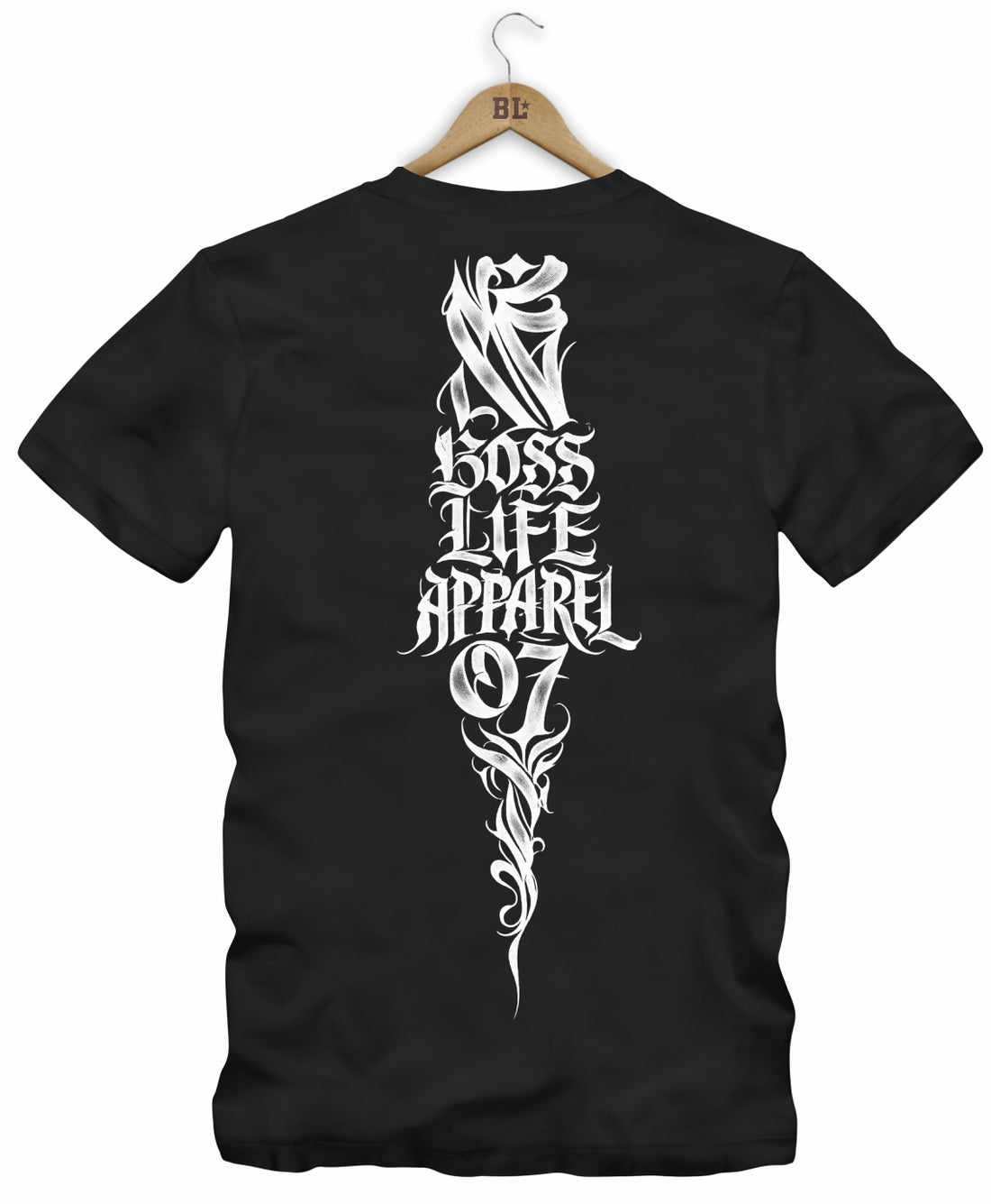 Camiseta Caligrafia 07 Boss Life - Preto - Frente