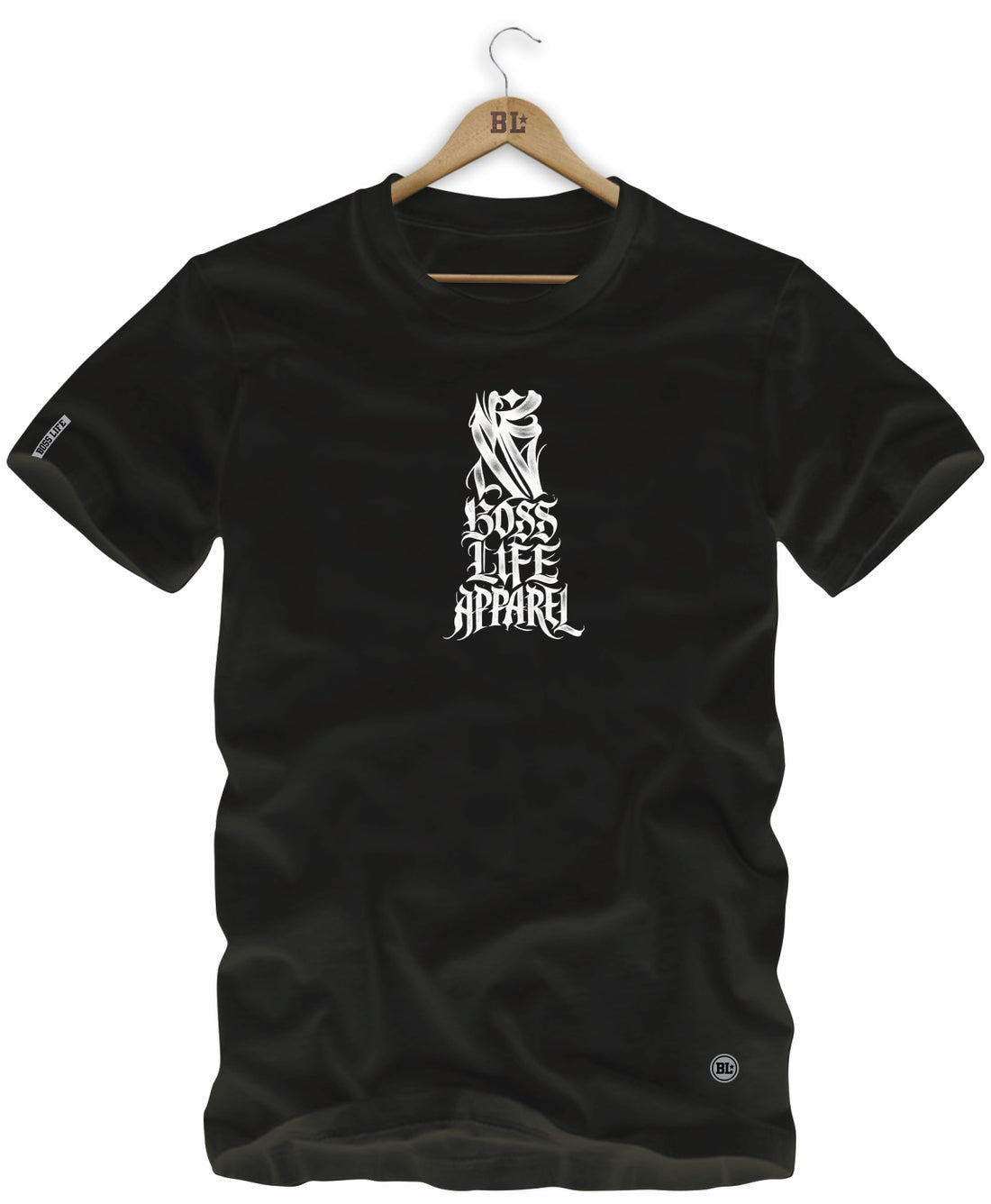Camiseta Caligrafia 07 Boss Life - Preto - Frente