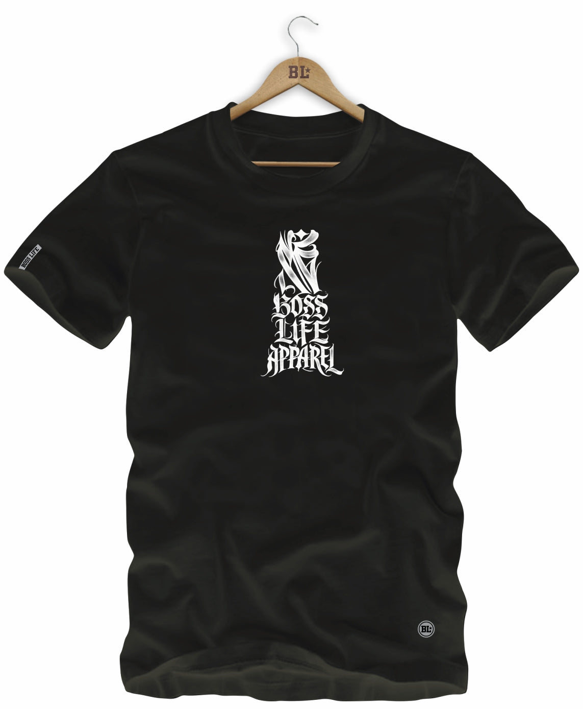 Camiseta Caligrafia 07 Boss Life - Preto - Frente