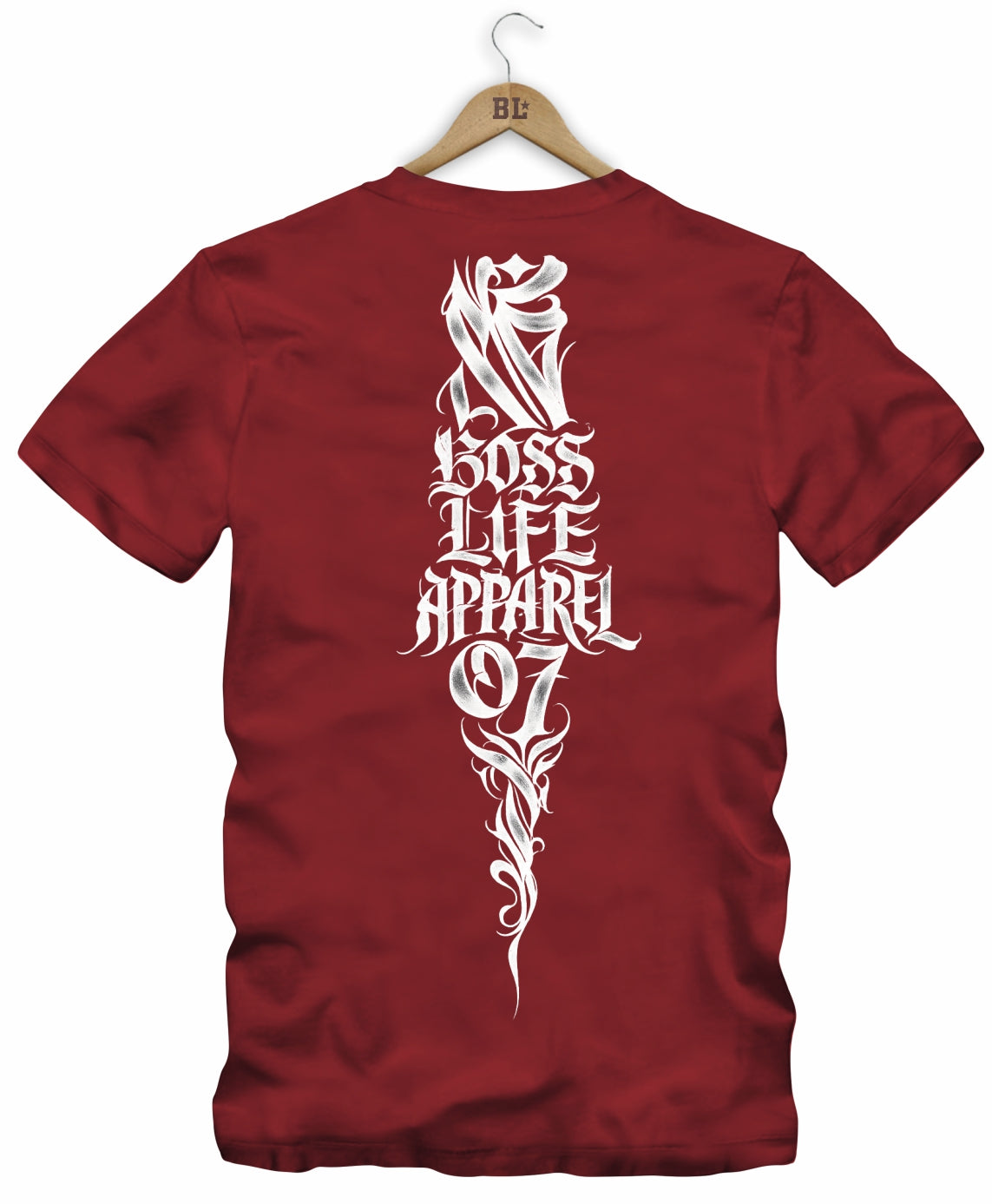 Camiseta Caligrafia 07 Boss Life - Vermelho - Costas