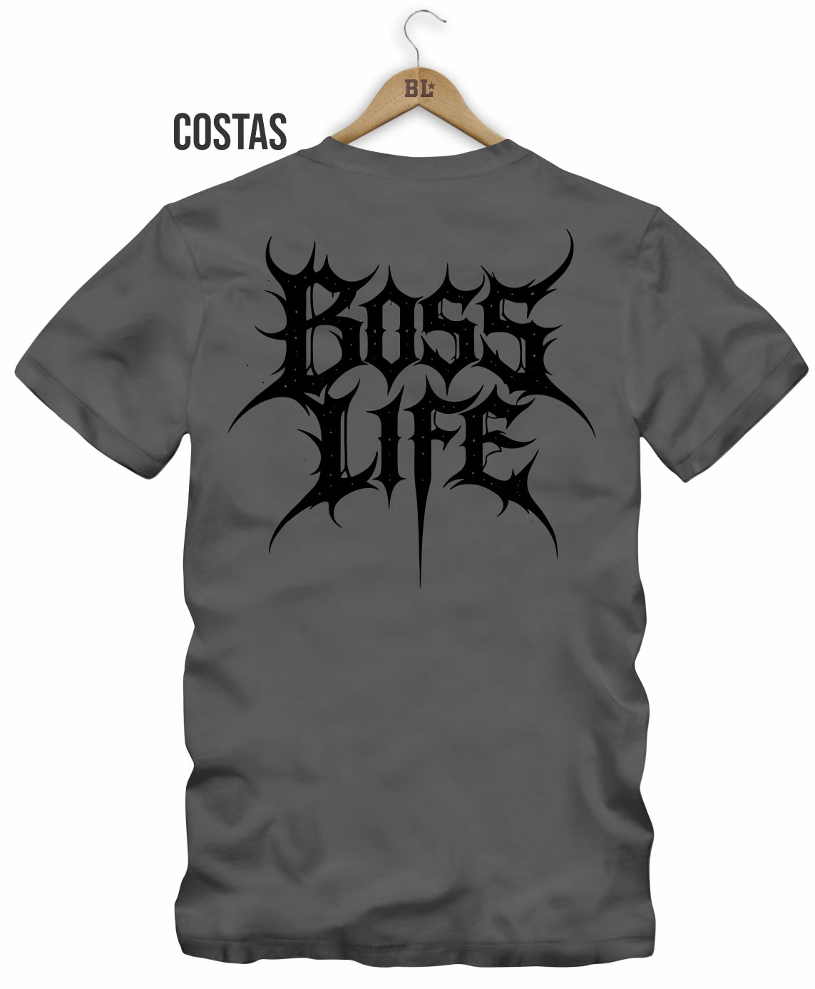 Camiseta Gothic Metal Boss Life - Chumbo Costas