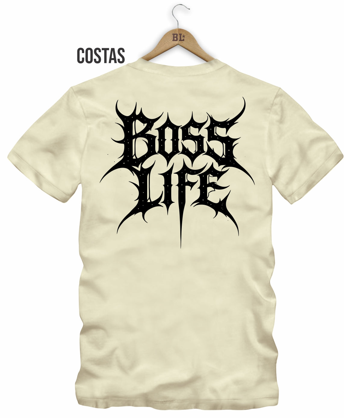 Camiseta Gothic Metal Boss Life - Off White Costas