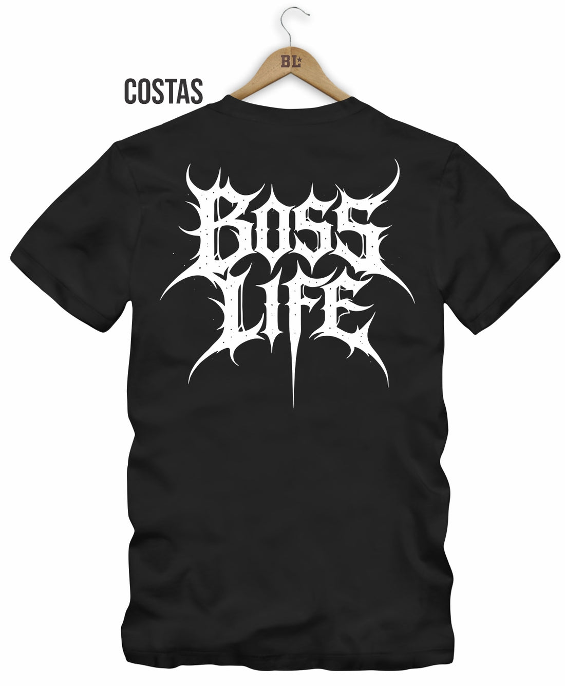 Camiseta Gothic Metal Boss Life - Preto Frente