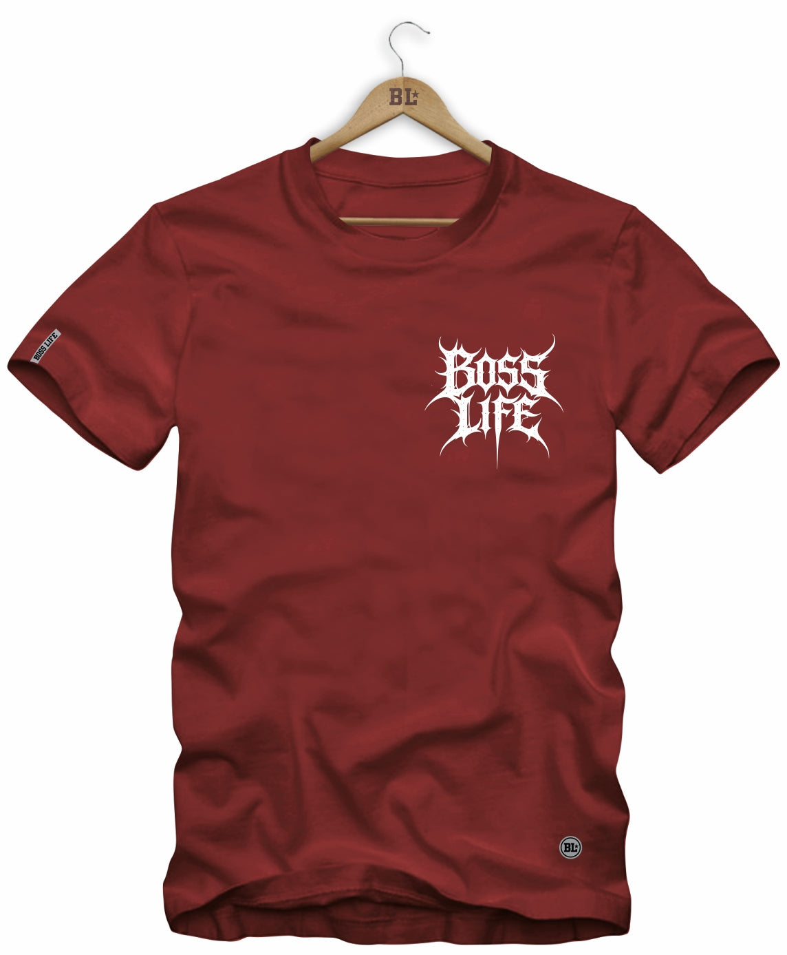 Camiseta Gothic Metal Boss Life - Vermelho Frente