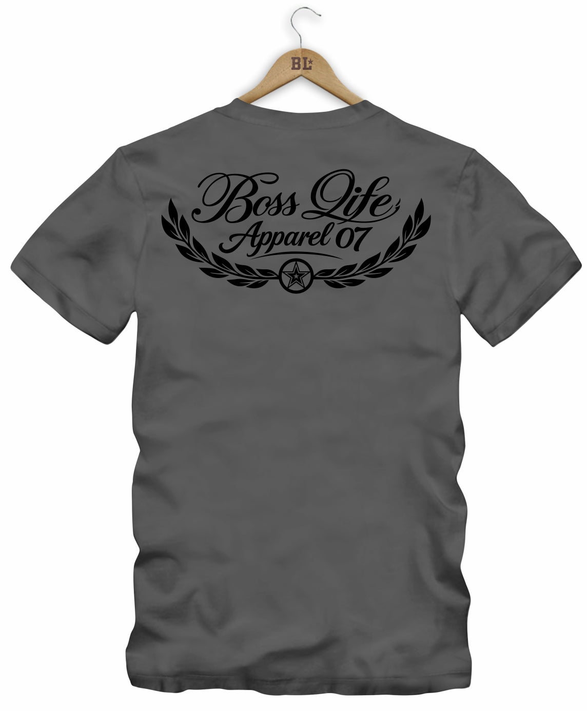 Camiseta Laurel Boss Life - Chumbo Costas