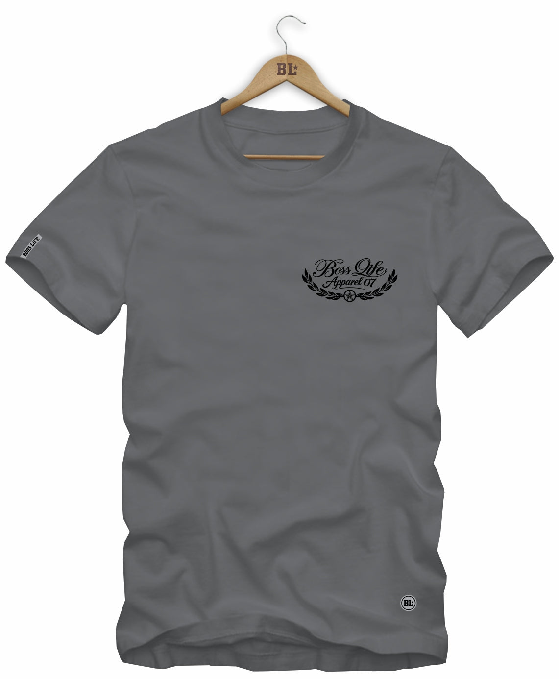 Camiseta Laurel Boss Life - Chumbo Frente