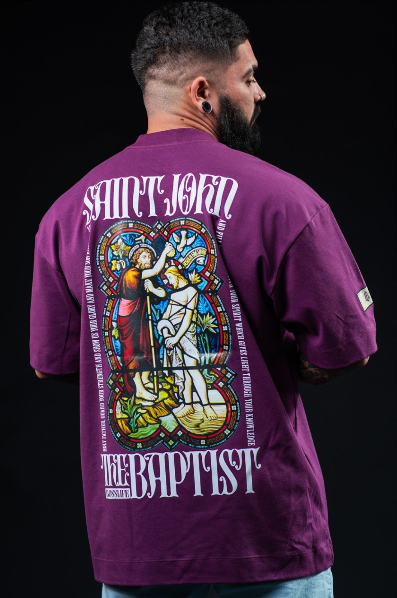 Camiseta Oversized Saint John BL Faith Frente e Costas