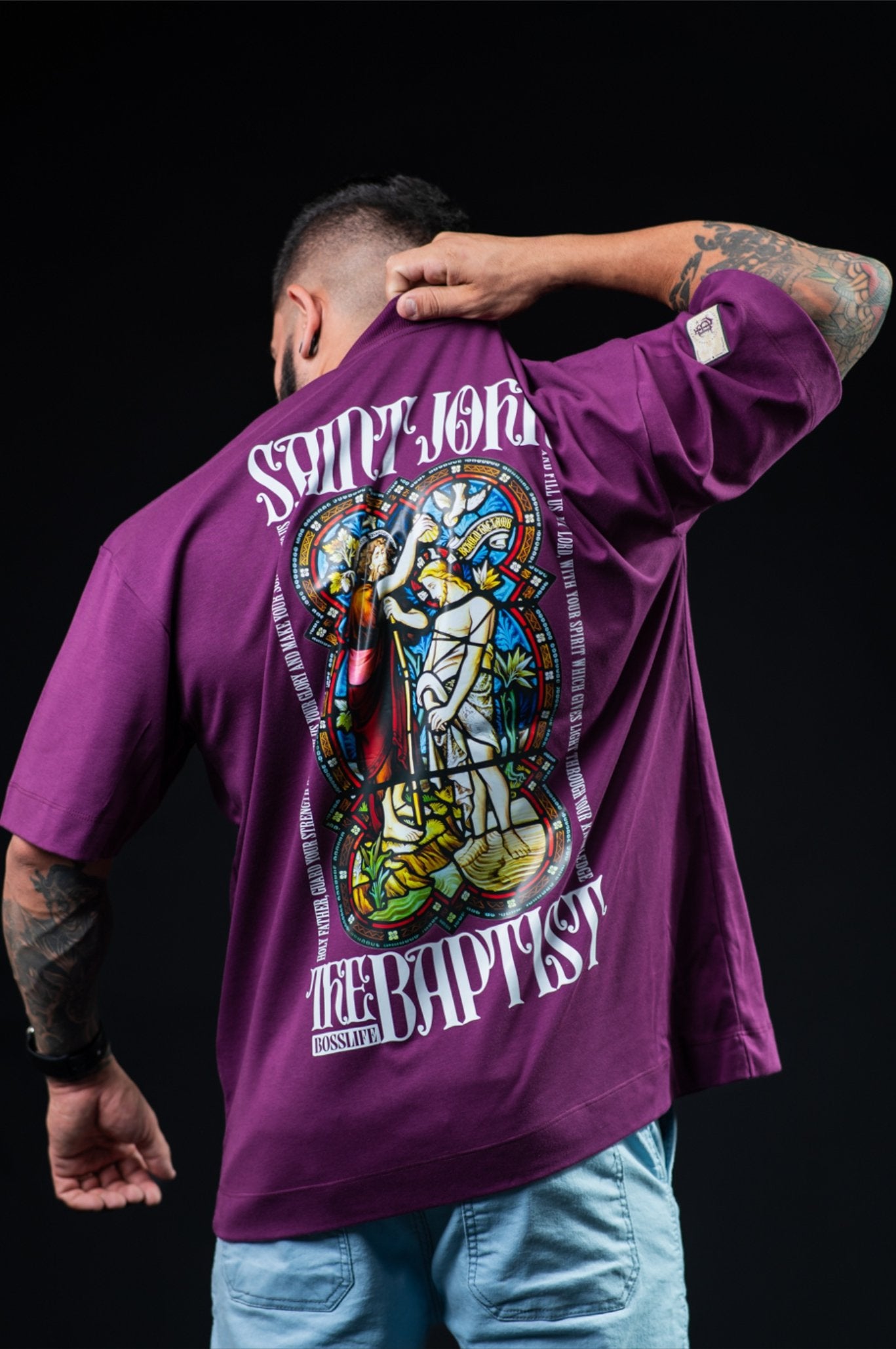 Camiseta Oversized Saint John BL Faith Frente e Costas
