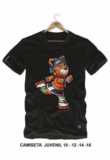 Camiseta Juvenil Skating Bear