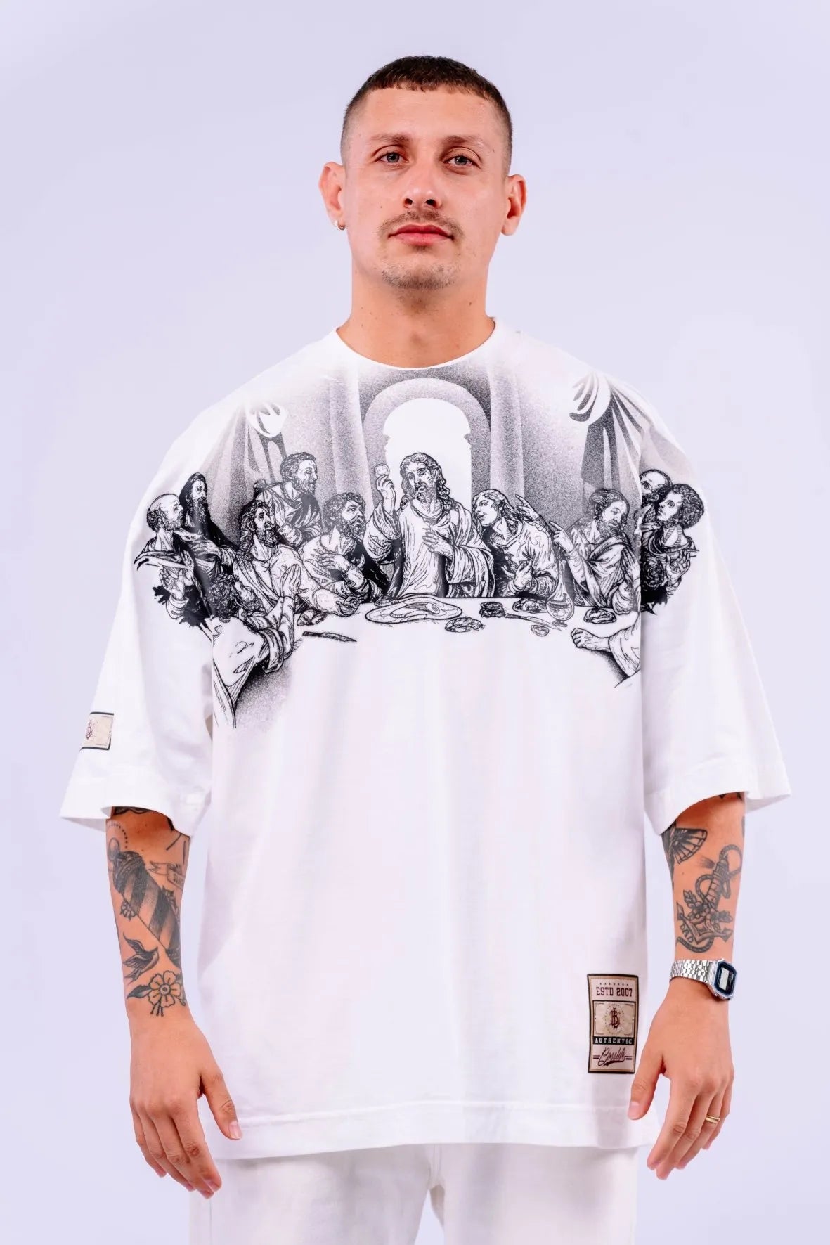 Camiseta Oversized Santa Ceia Bl Faith