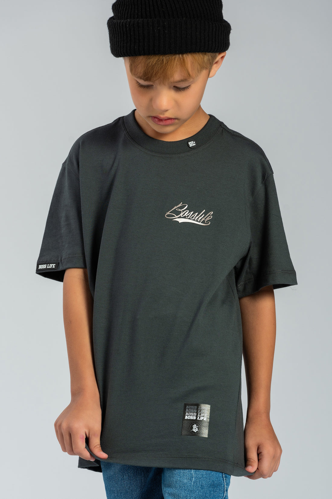 CAMISETA INFANTIL NEW BOSS 2 SILVER