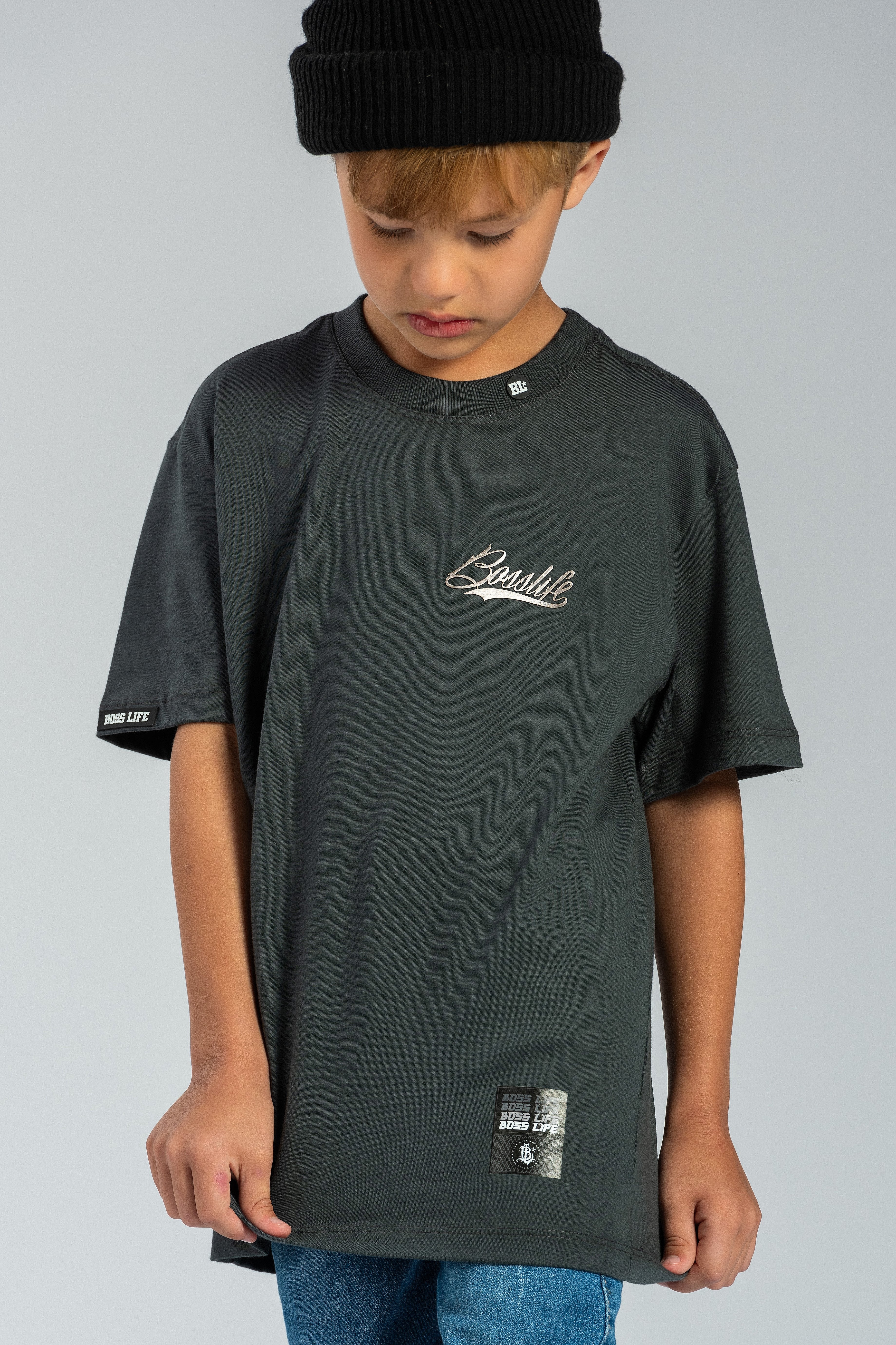 CAMISETA INFANTIL NEW BOSS 2 SILVER