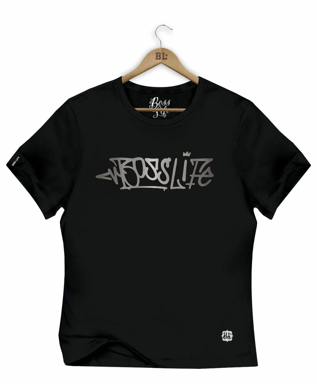 Camiseta Baby look Lettering Graffiti Silver