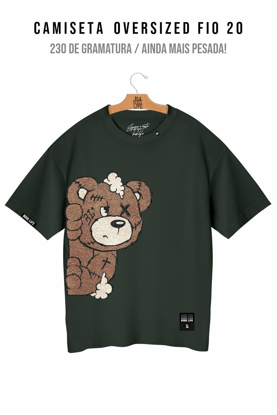 Camiseta Oversized Bl Touch Bear Side
