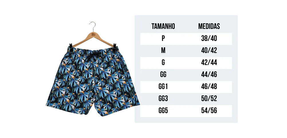 Tabela de medidas - Swim Shorts